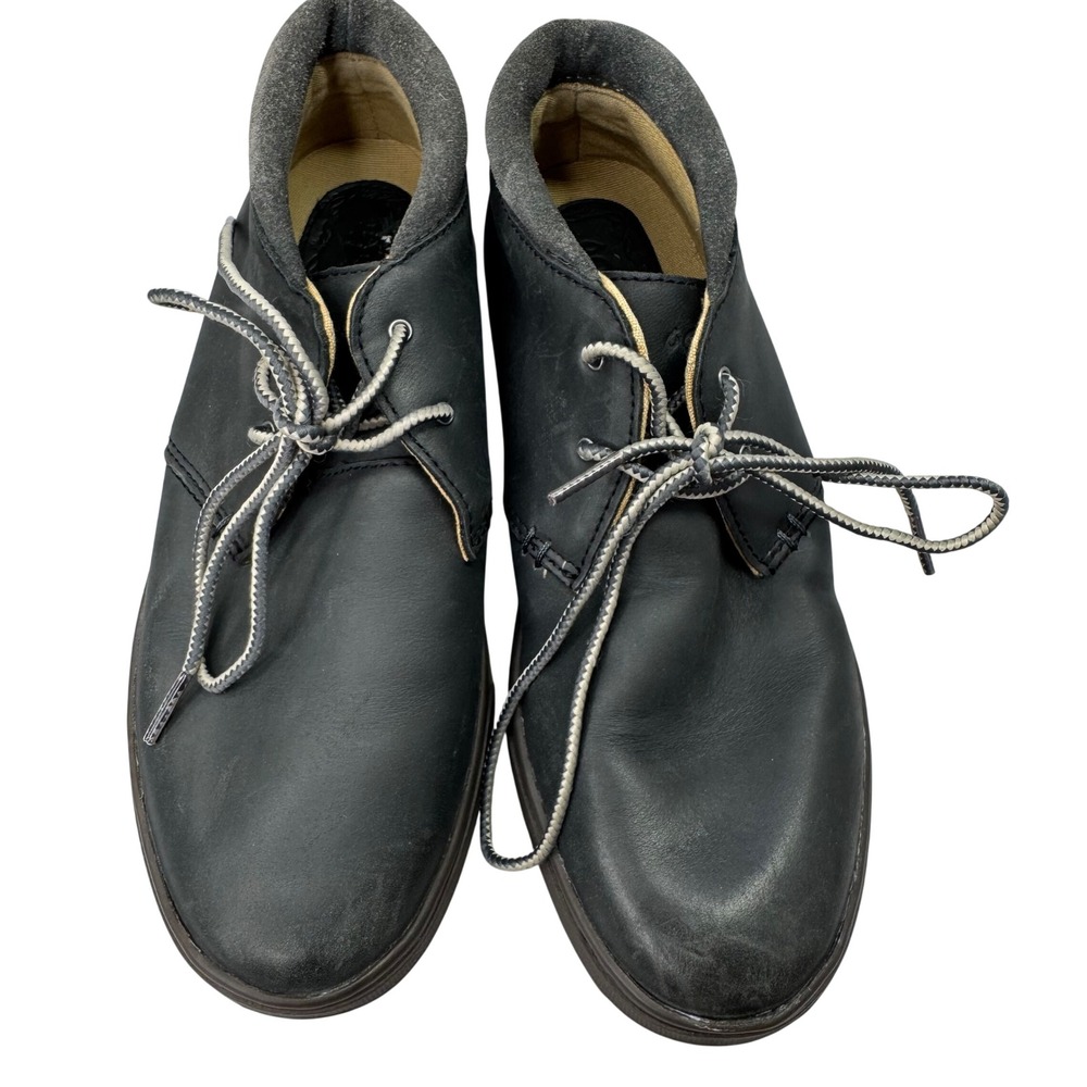 OluKai Ka Lae Shoes Mens 7 Black Leather Chukka Boots Grundge Gorpcore EU 37